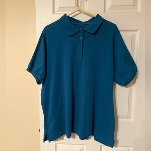Roaman's Deep Teal Polo Shirt for Women